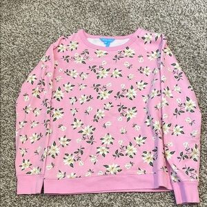 Draper James multicolored crew neck long sleeve boxy sweatshirt